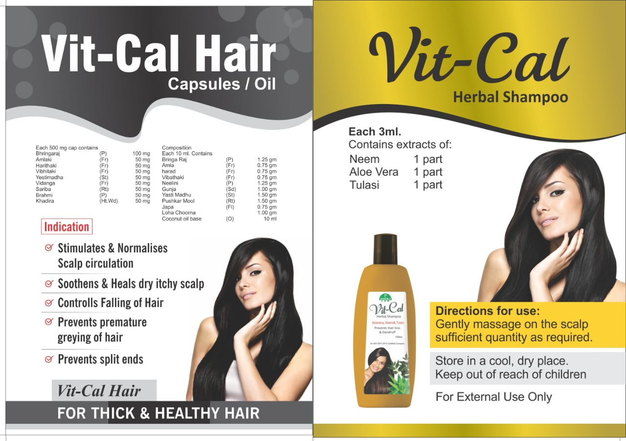 Vit-Cal Hair Oil and herbal Shampoo Images